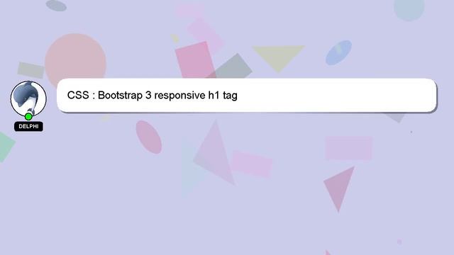 CSS : Bootstrap 3 responsive h1 tag смотреть онлайн