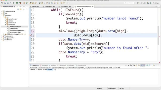 047 Interpolation Search implementation in Java смотреть онлайн