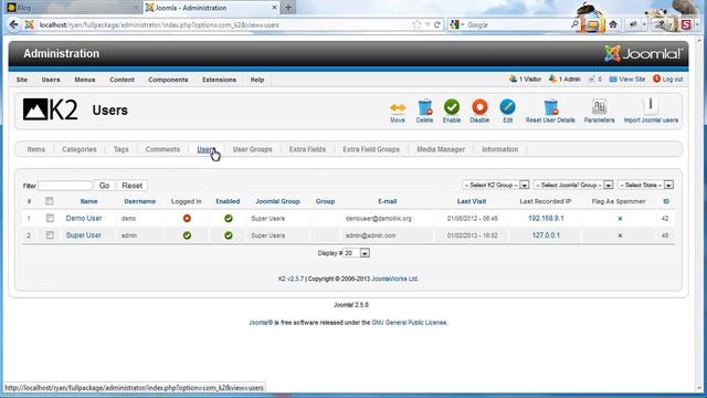 Joomla 2.5.x. How To Enable Frontend Editing In K2 Component смотреть онлайн