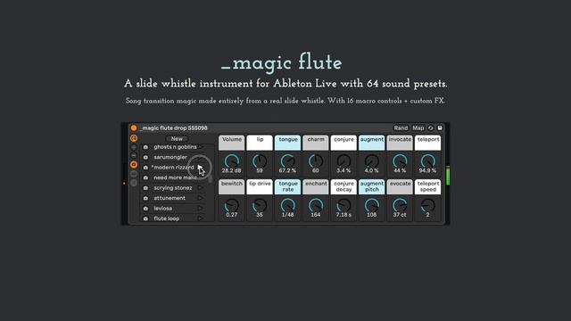 magic flute sounds demo - A slide whistle instrument with the magic of Ableton Live - no talking смотреть онлайн