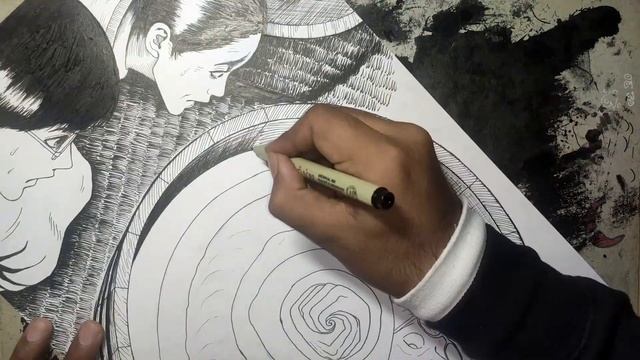 Drawing a Manga page(#13) || Junji Ito || Uzumaki смотреть онлайн