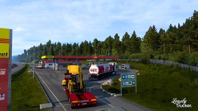 ETS2 1.44 OPEN BETA FIRST LOOK | Traffic Diverted Through Gas Station Due To Highway Accident смотреть онлайн