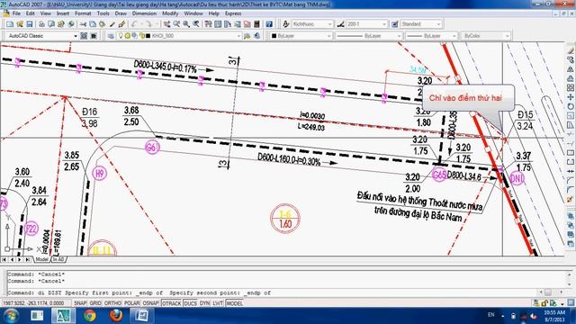 Hướng dẫn AutoCAD - Xem khoảng cách giữa 2 điểm_Lệnh Di смотреть онлайн