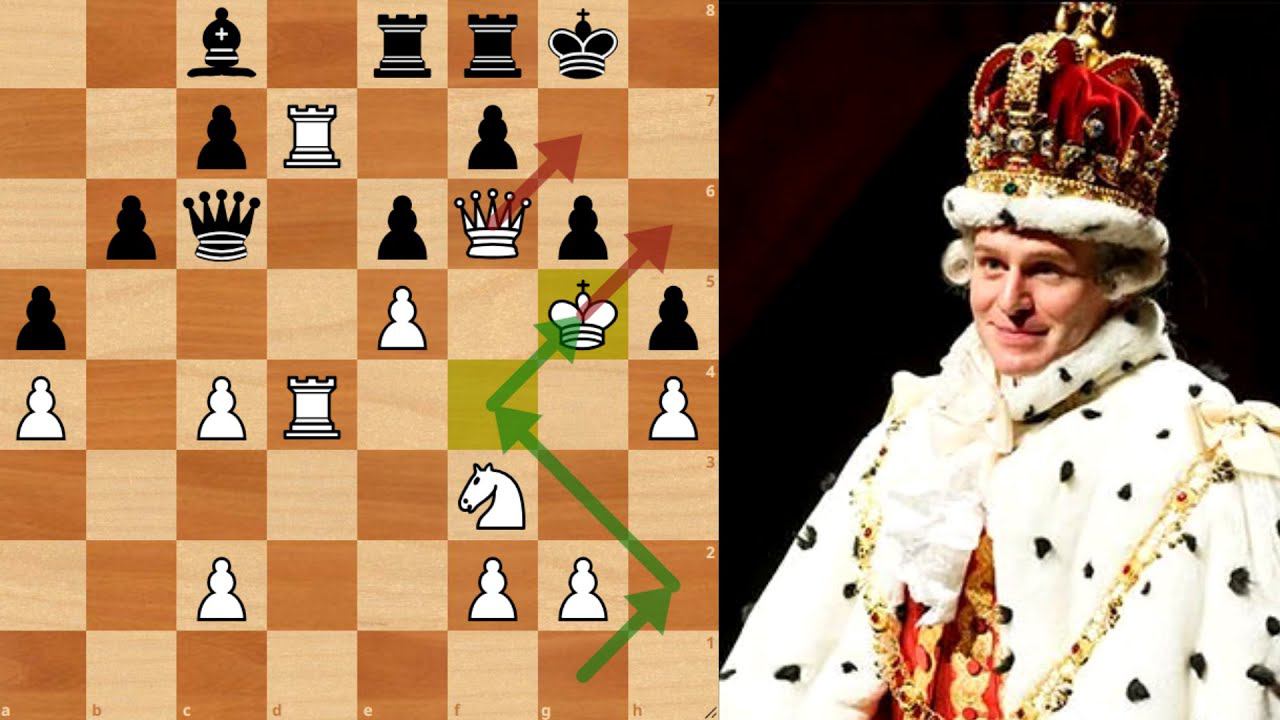 Король пошел матовать соперника! Красивая шахматная партия смотреть онлайн