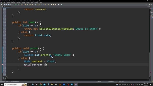 Data Structures | Creating a Queue Class in Java From Scratch Using a Linked List смотреть онлайн