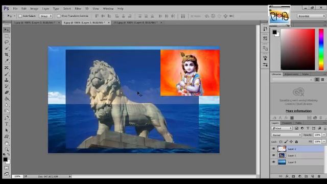 Open multiple images as layers|transform image| Photoshop Hindi tutorial- смотреть онлайн