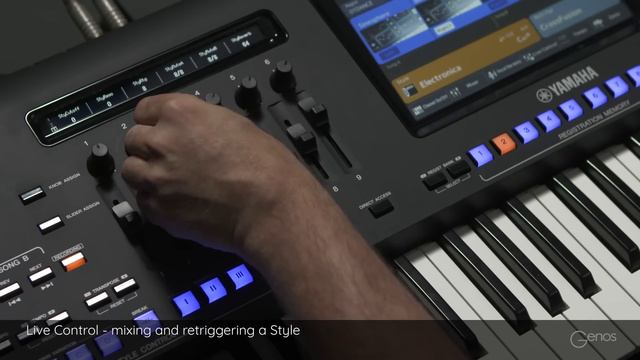 Live Control knobs / sliders - mixing & retriggering a Style. Yamaha Genos смотреть онлайн