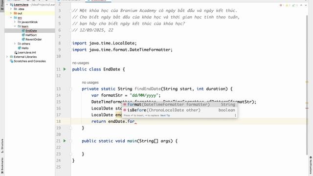 Java - Tìm ngày kết thúc của khóa học смотреть онлайн