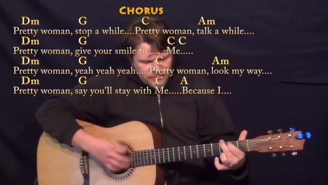 Pretty Woman (Roy Orbison) Guitar Cover Lesson with Chords/Lyrics смотреть онлайн