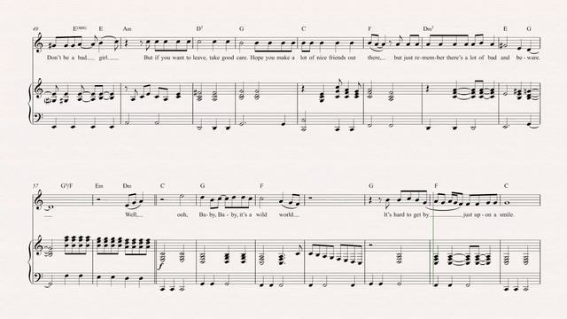 Flute - Wild World - Cat Stevens - Sheet Music, Chords, & Vocals смотреть онлайн