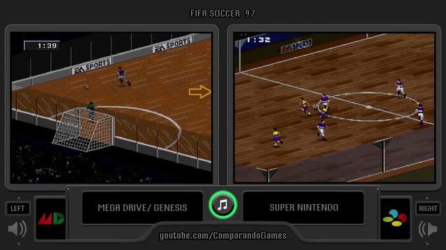 FIFA 97 (Sega Genesis vs Snes) Indoor Match Comparison смотреть онлайн