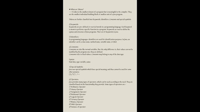6 -Tokens (Keywords, Identifiers, Constants, Operators) in Java. #java #programming #educational смотреть онлайн