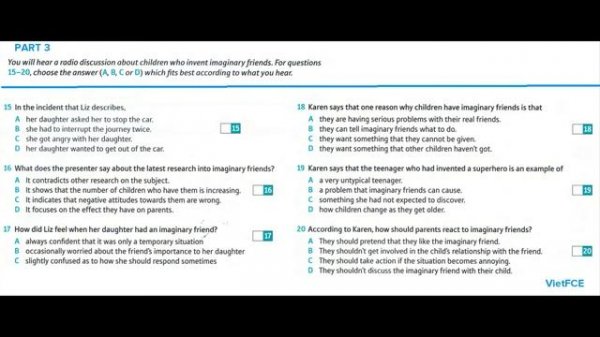 C1 Advanced (CAE) Listening Test 3 with answers