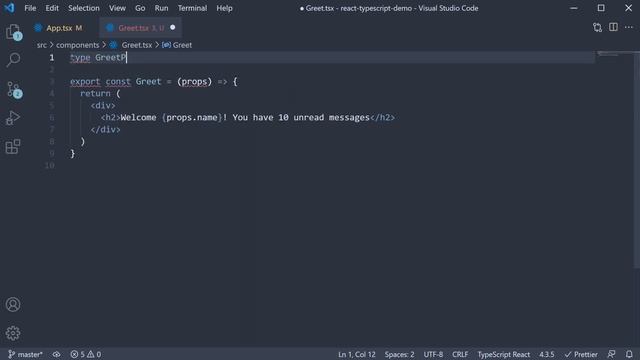 React TypeScript Tutorial - 3 - Typing Props смотреть онлайн