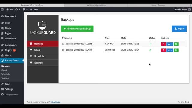 WordPress backup plugin ( Backup Guard Pro ) смотреть онлайн