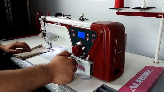 Промышленная прямострочная швейная машина Aurora F4 с позиционером иглы смотреть онлайн