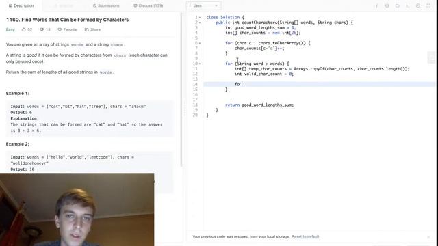 LeetCode Find Words That Can Be Formed by Characters Solution Explained - Java смотреть онлайн