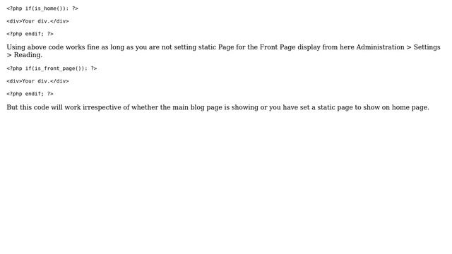 Wordpress: Only show div on homepage/blog index in wordpress/php (4 Solutions!!) смотреть онлайн