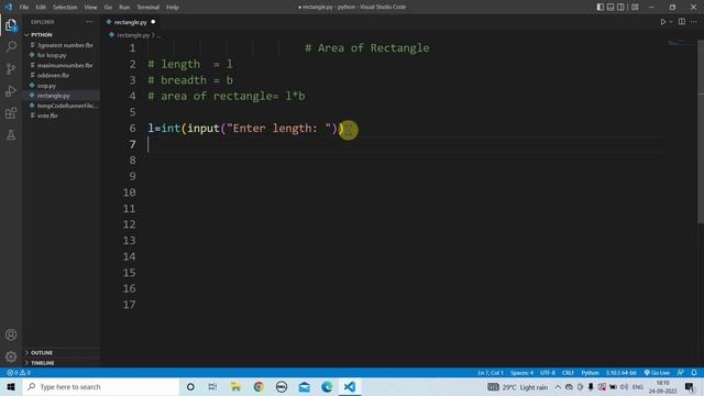 python program to calculate area of a rectangle | Learn Coding смотреть онлайн