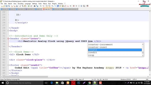 Realistic Analog Clock Using HTML5, CSS3 and JavaScript смотреть онлайн