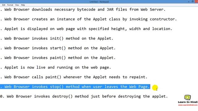 89. Life Cycle of an Applet in Java смотреть онлайн