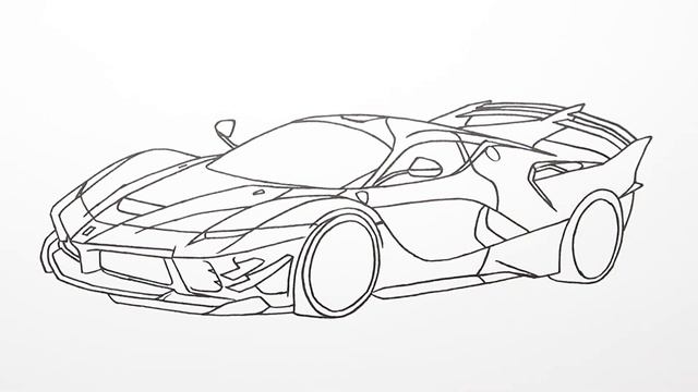How to draw a car - Ferrari FXX-K Evo - Step by step смотреть онлайн