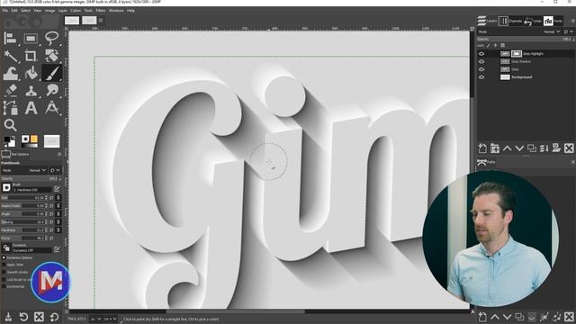 Create 3D Text in GIMP with Proper Shadows & Highlights смотреть онлайн