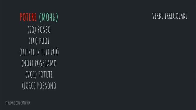 Модальные глаголы. Неправильные глаголы II Italiano Con Caterina #15