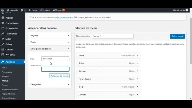 Colocar ícones de Redes Sociais e imagens no Menu - Wordpress смотреть онлайн