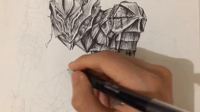 drawing guts berserker armor - berserk drawing style смотреть онлайн