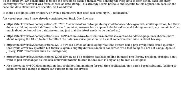 Is there a generic framework/design pattern/library for real time replication of MySQL database... смотреть онлайн