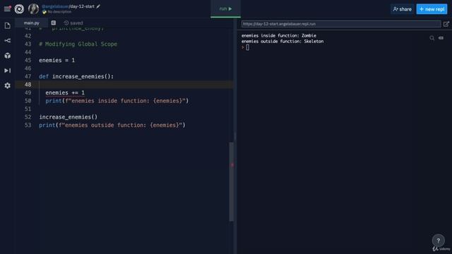 Day 12 - Scope & Number Guessing Game - 3 How to Modify a Global Variable смотреть онлайн