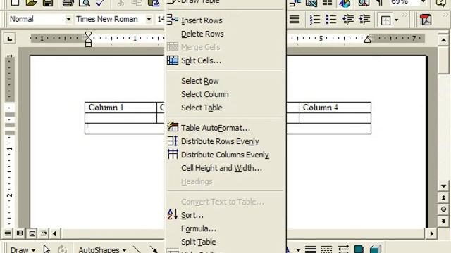 Word 2003 Tutorial Merging and Splitting Cells Microsoft Training Lesson 16.5 смотреть онлайн
