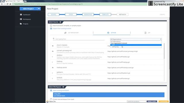 Eclipse Che 4.2.2 fail to import project from Github смотреть онлайн