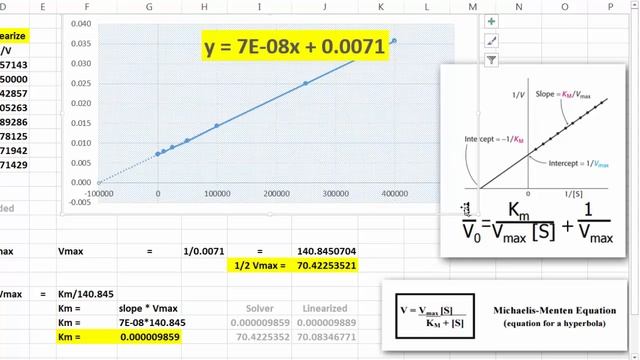 Lineweaver-Burke Plots in Excel смотреть онлайн