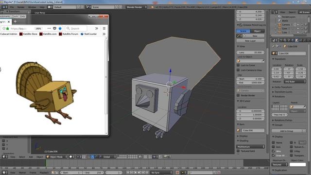 Robot Turkey Pt.1 in Blender смотреть онлайн