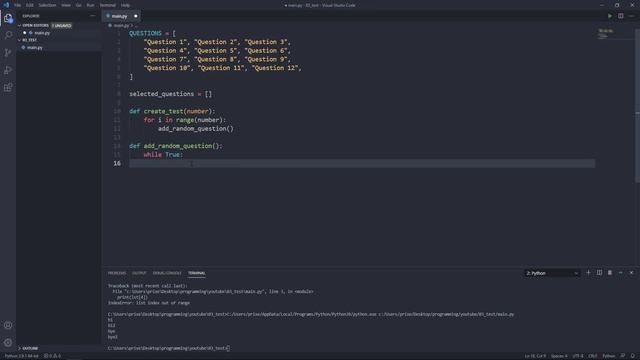 Learn Python by example | Generating test questions смотреть онлайн