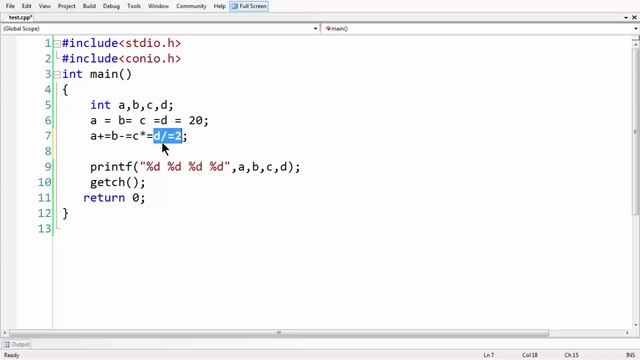 Evaluation of expression with compound assignment operators in C/C++ смотреть онлайн
