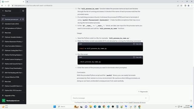 Kill the process using its name inside linux Python смотреть онлайн