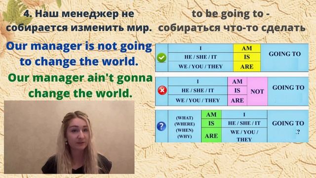 ПЕРЕВОДИМ С РУССКОГО НА АНГЛИЙСКИЙ / TO BE GOING TO / УЧИМСЯ ПЕРЕВОДИТЬ