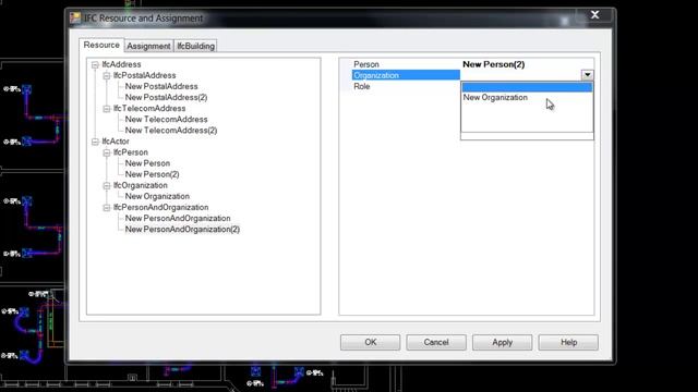 AutoCAD MEP 2013 IFC Resource and Assignment Dialog смотреть онлайн