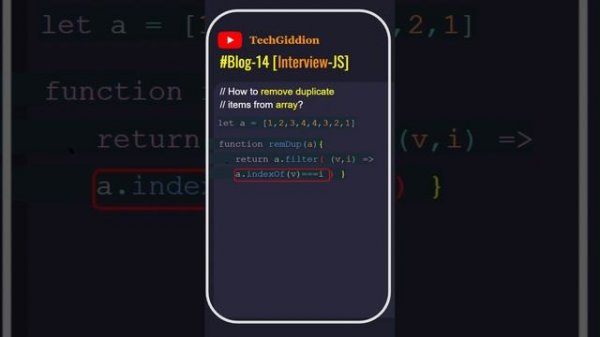 ?❤️[Blog:14-Interview-JS] How to remove duplicate items from array in JavaScript ?#javascript