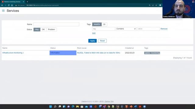 Zabbix 6.0 LTS Workshop Week - Deploying Business service monitoring with Root Cause analysis смотреть онлайн