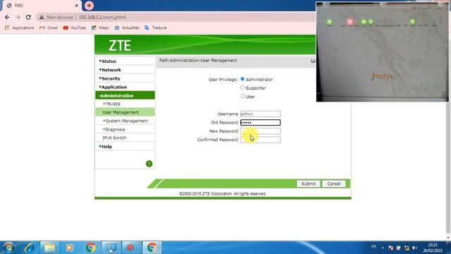 ZTE F680 V2 Password Admin