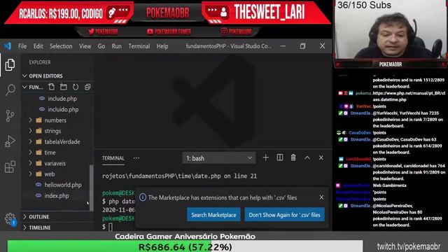 Fundamentos PHP - Live 06 - Manipulação de Datas, PHP com HTML e Sessões em PHP смотреть онлайн
