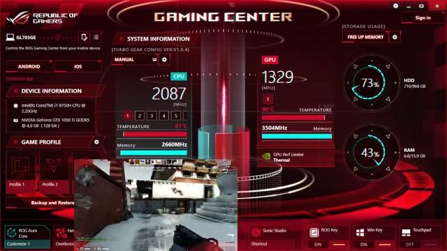 Троттлинг на "игровом" ноутбуке Asus ROG GL703GE смотреть онлайн