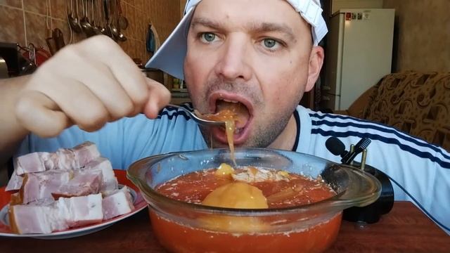МУКБАНГ БОРЩ и грудинка свинины/mukbang BORSCH And Pork Brisket