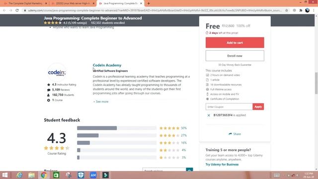 Udemy FREE Course: Java Programming: Complete Beginner to Advanced смотреть онлайн
