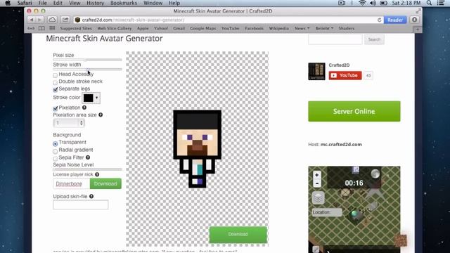 Cartoon Minecraft Avatar Generator! FREE MINECRAFT AVATAR! смотреть онлайн