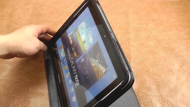 Обзор: Шикарный Кожаный Чехол-Книжка для Samsung Galaxy Note 10.1 N8000 "Nuoku" смотреть онлайн
